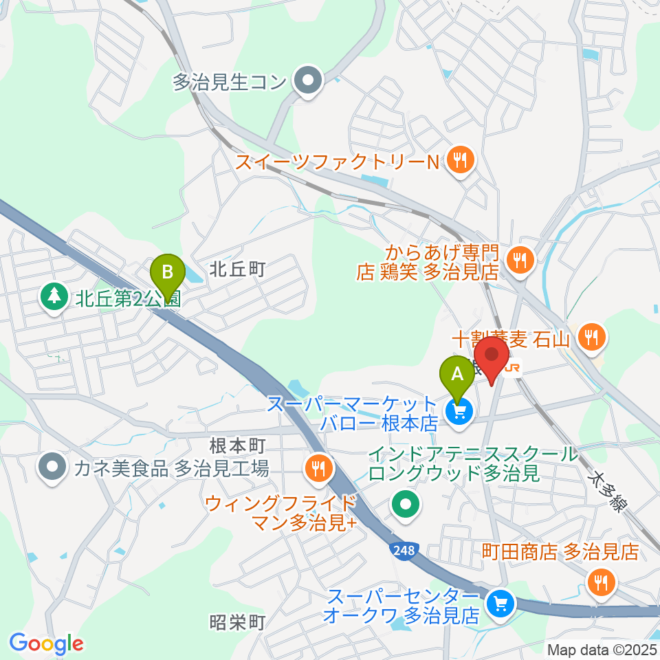 ミューズイワマ 根本店周辺の駐車場・コインパーキング一覧地図