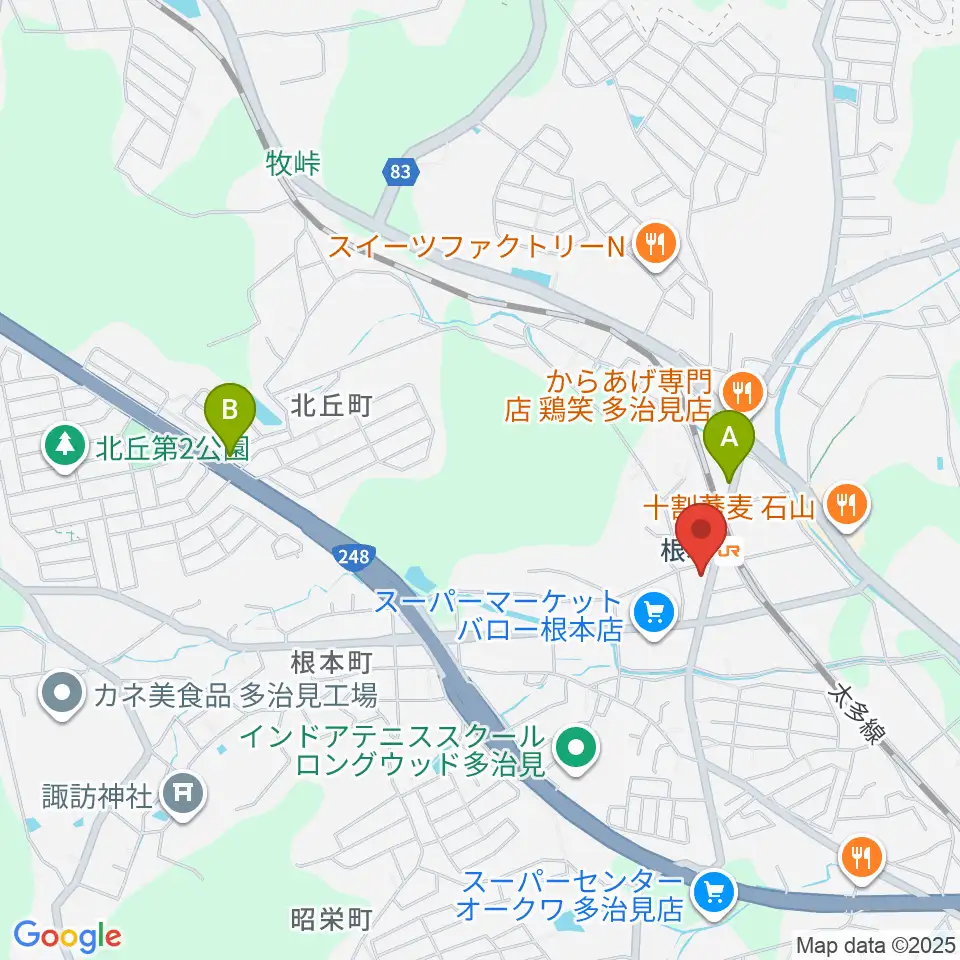 ミューズイワマ 根本店周辺の駐車場・コインパーキング一覧地図