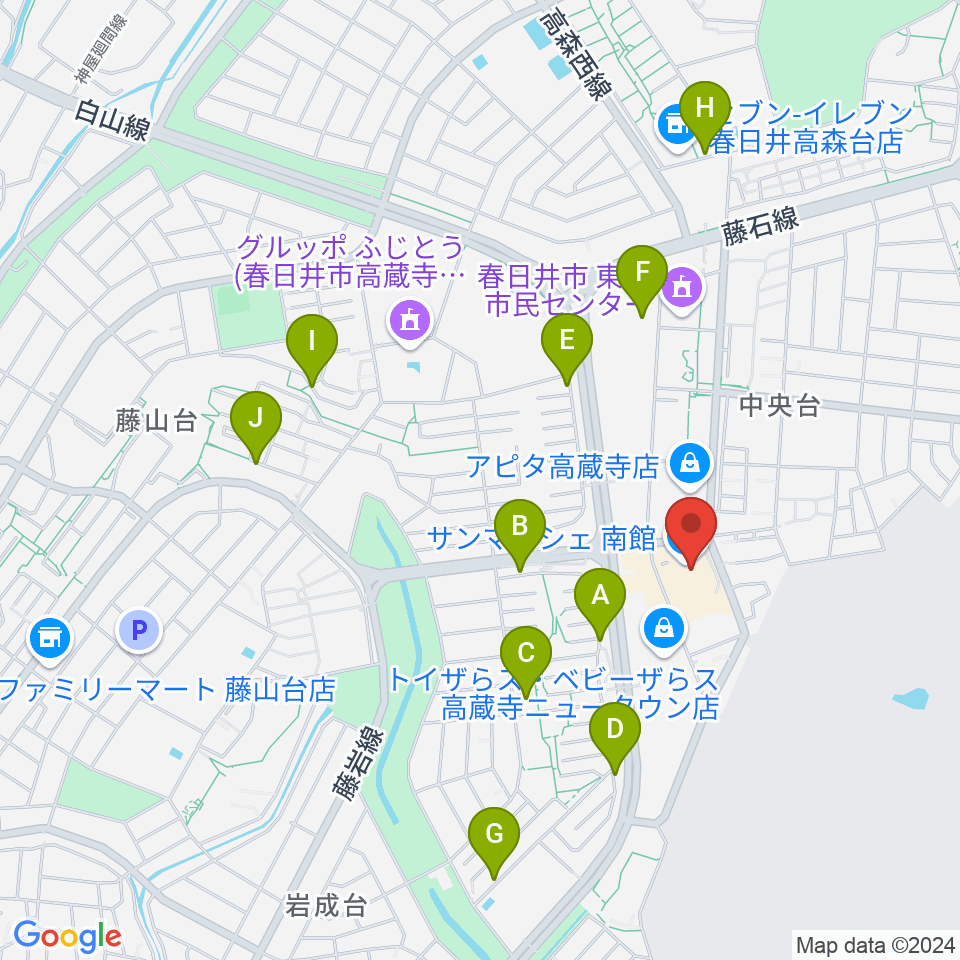 サンマルシェセンター ヤマハミュージック周辺の駐車場・コインパーキング一覧地図