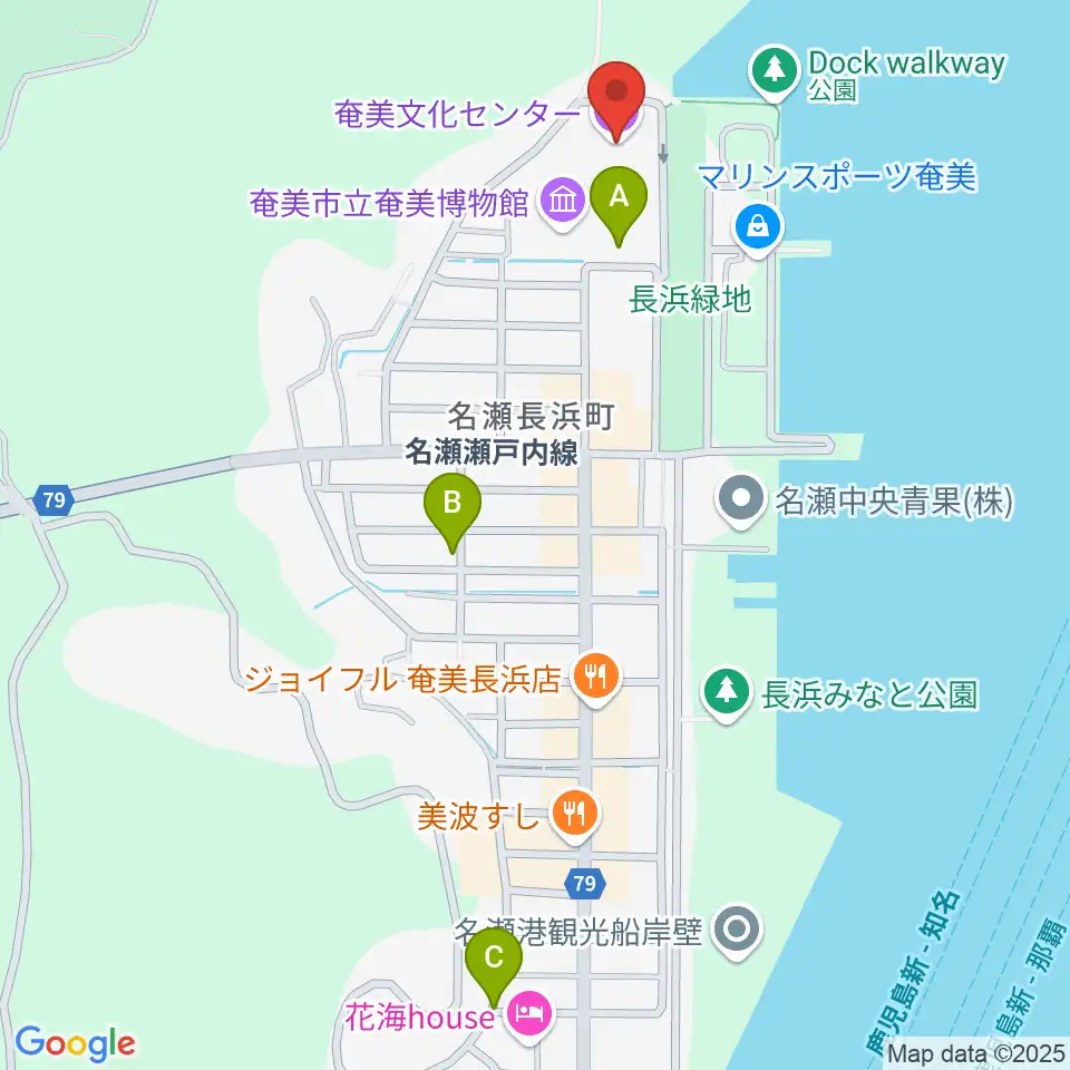 奄美川商ホール周辺の駐車場・コインパーキング一覧地図
