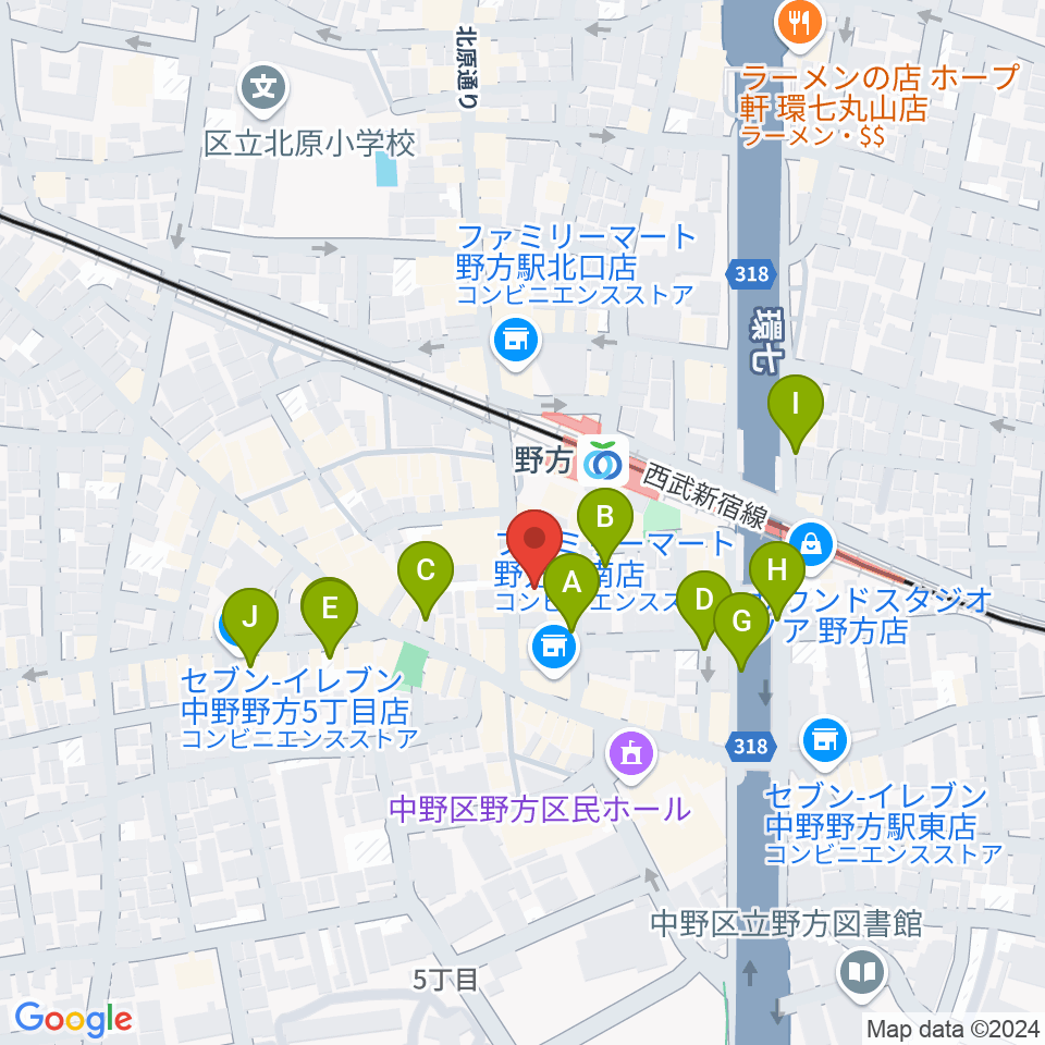 Iwoo NOGATA周辺の駐車場・コインパーキング一覧地図