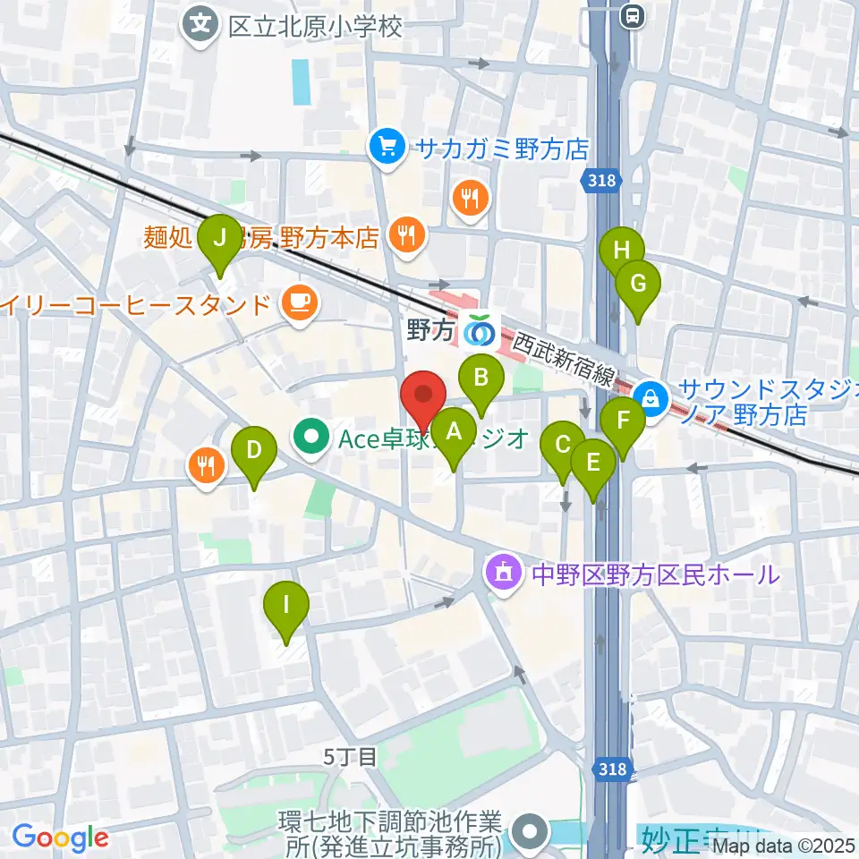 Iwoo NOGATA周辺の駐車場・コインパーキング一覧地図