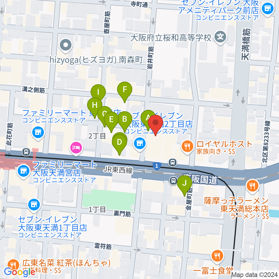 フレット楽器ヤマサキ周辺の駐車場・コインパーキング一覧地図