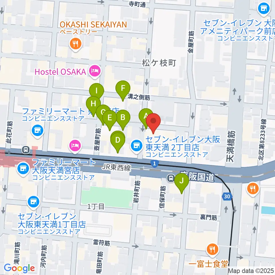 フレット楽器ヤマサキ周辺の駐車場・コインパーキング一覧地図