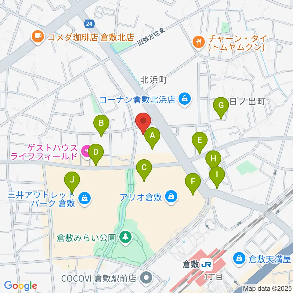 伊丹典子マンドリンアカデミア教室周辺の駐車場・コインパーキング一覧地図