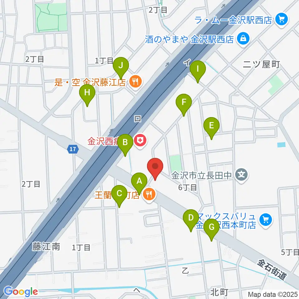 MPC 楽器センター金沢周辺の駐車場・コインパーキング一覧地図