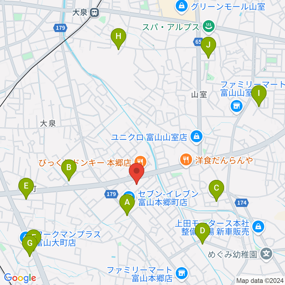 開進堂楽器 MPC富山南周辺の駐車場・コインパーキング一覧地図