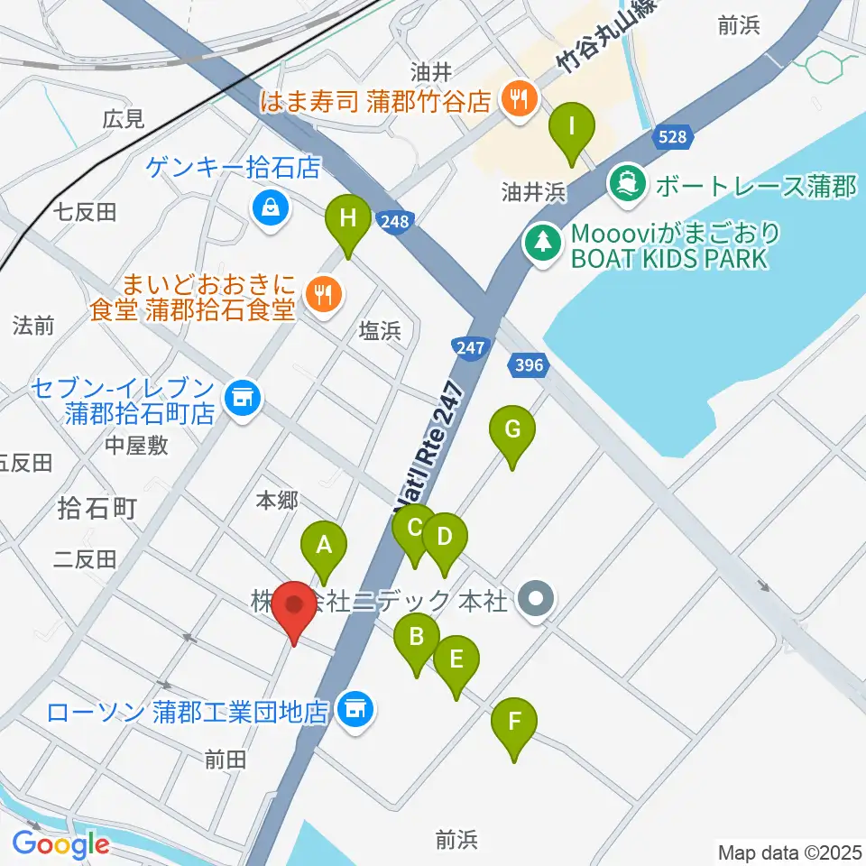 オリエント楽器 ヤマハ蒲郡中央センター周辺の駐車場・コインパーキング一覧地図