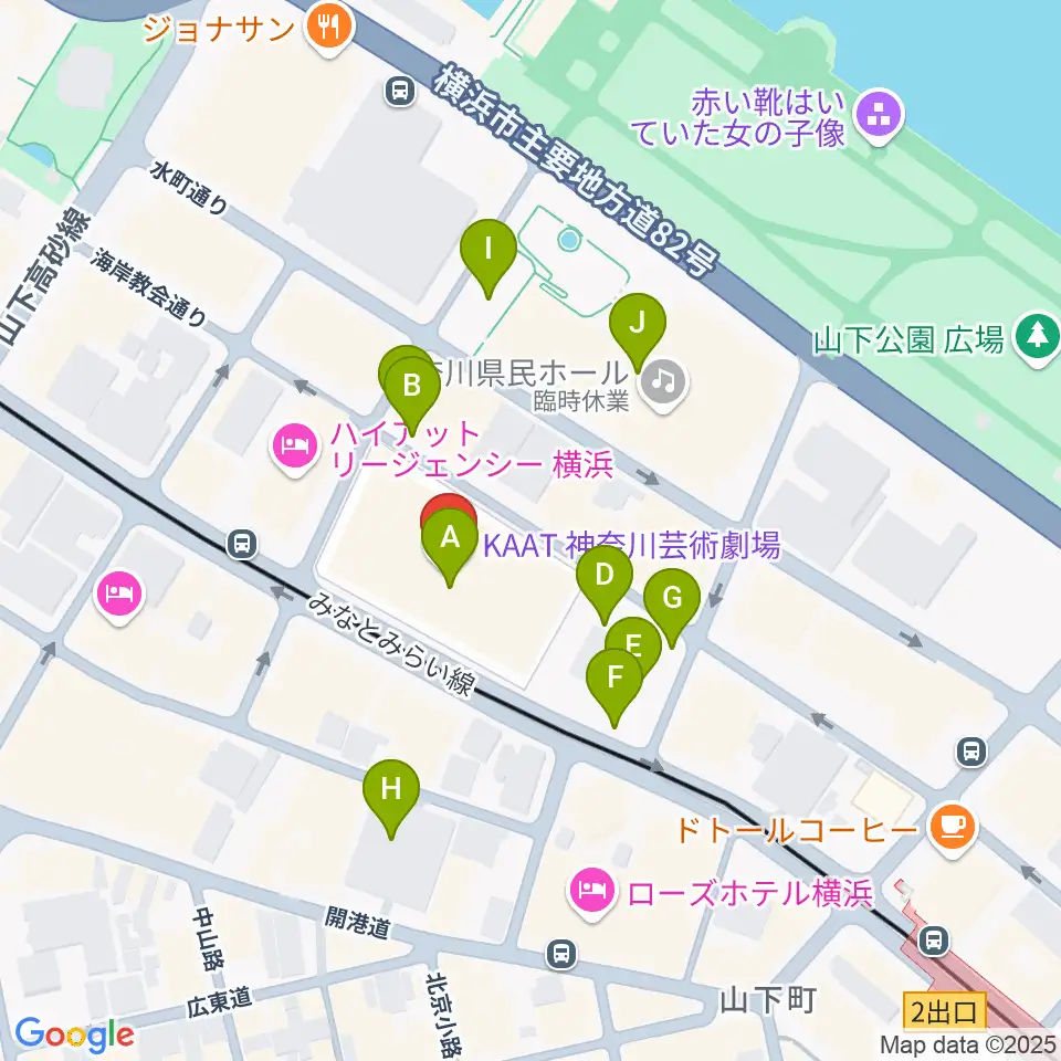 KAAT神奈川芸術劇場周辺の駐車場・コインパーキング一覧地図