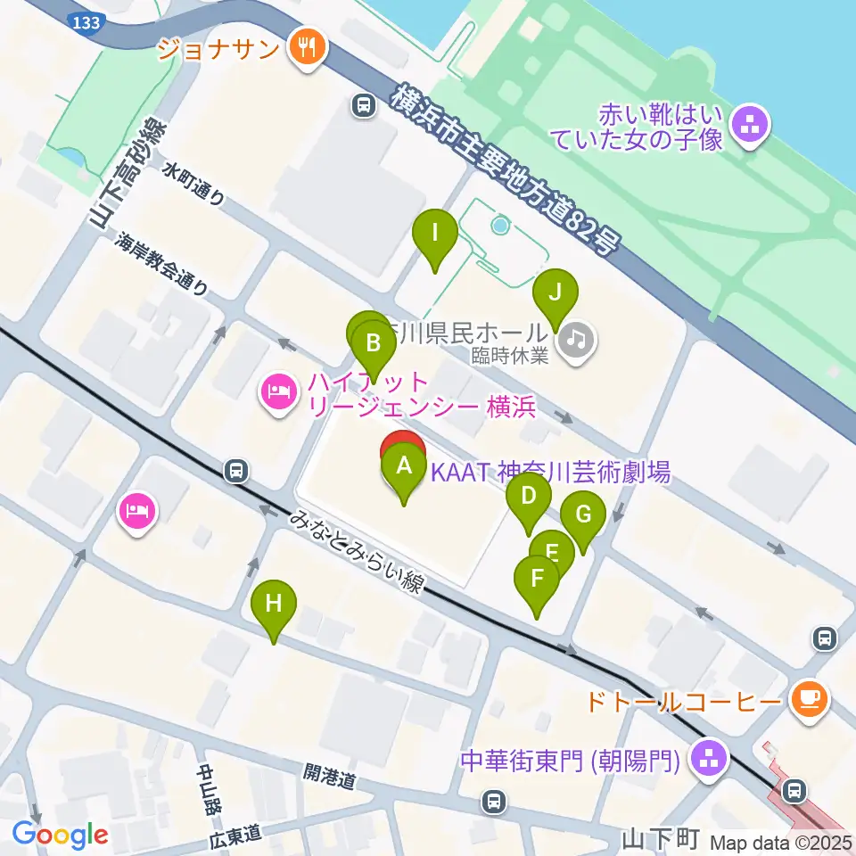 KAAT神奈川芸術劇場周辺の駐車場・コインパーキング一覧地図