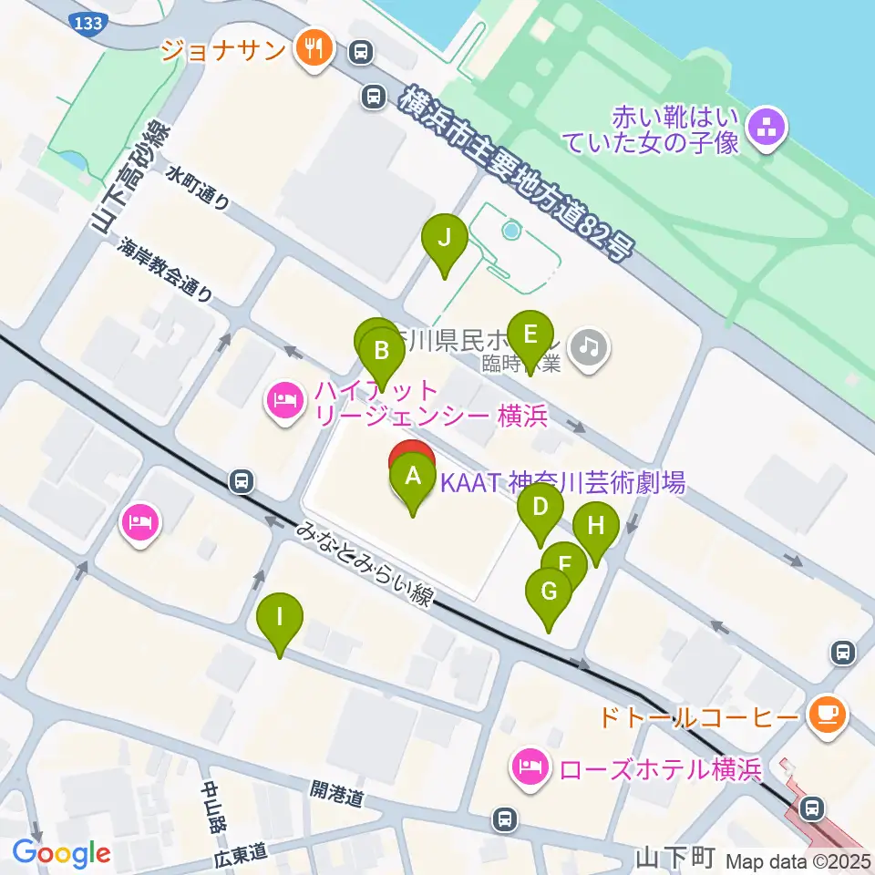 KAAT神奈川芸術劇場周辺の駐車場・コインパーキング一覧地図