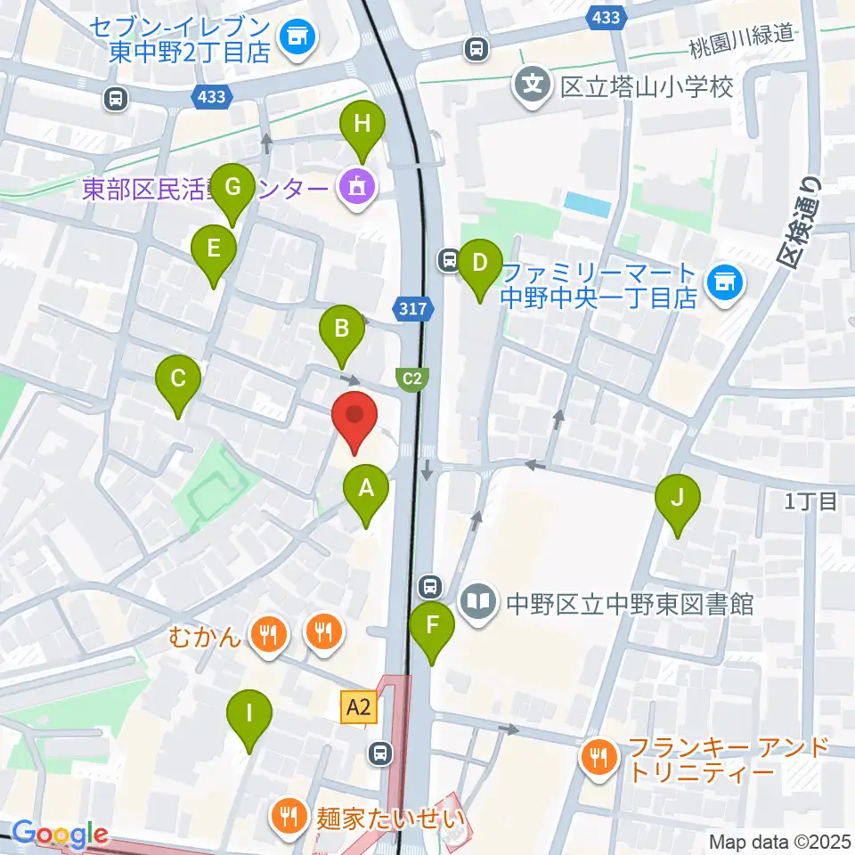D,IOS中野坂上スタジオ周辺の駐車場・コインパーキング一覧地図