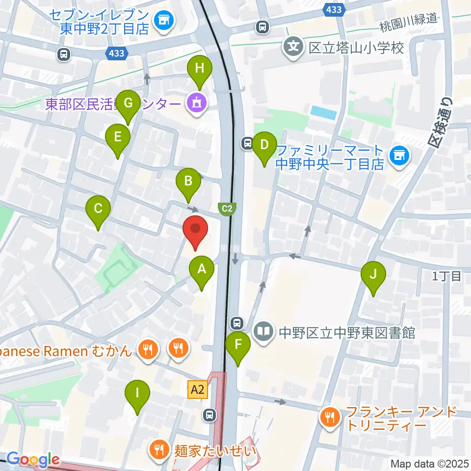 D,IOS中野坂上スタジオ周辺の駐車場・コインパーキング一覧地図