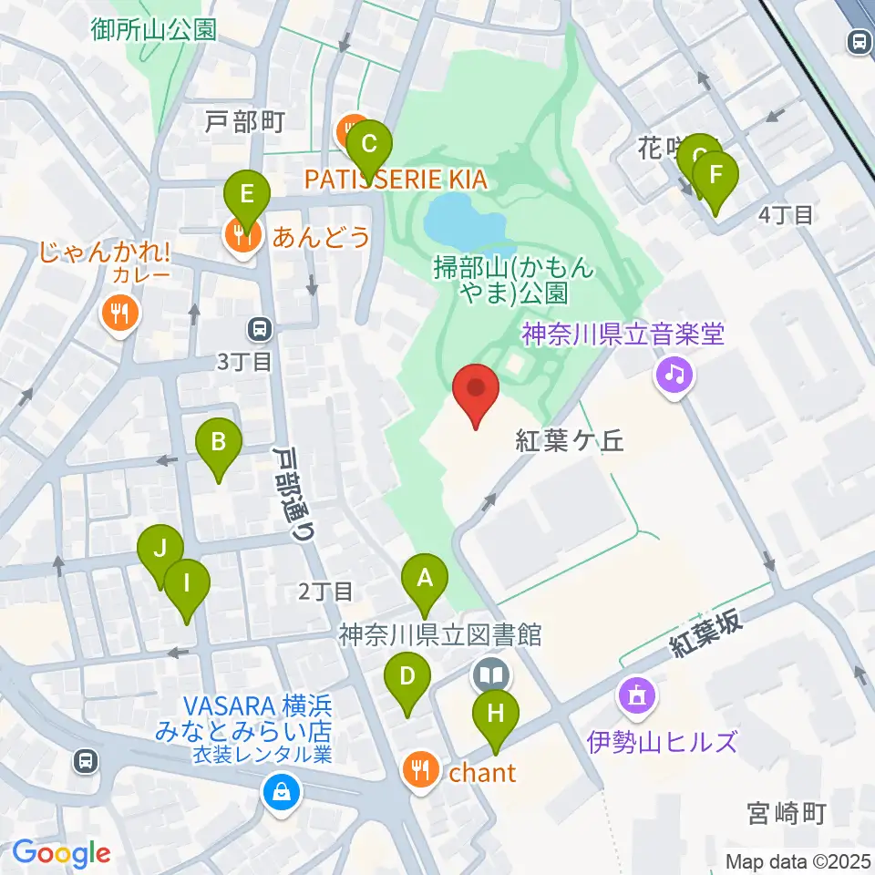 横浜能楽堂周辺の駐車場・コインパーキング一覧地図