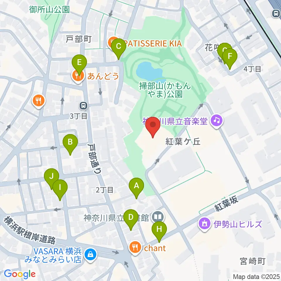 横浜能楽堂周辺の駐車場・コインパーキング一覧地図