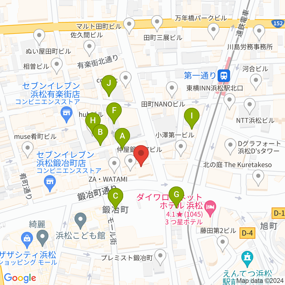 ミュージックアベニュー浜松周辺の駐車場・コインパーキング一覧地図