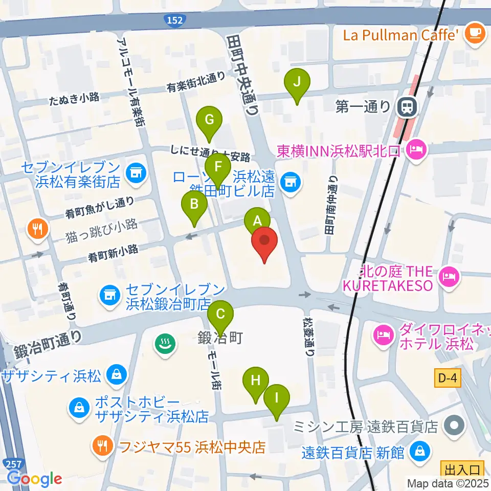 ミュージックアベニュー浜松周辺の駐車場・コインパーキング一覧地図