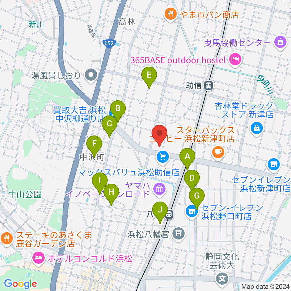 浜松中央センター ヤマハミュージック周辺の駐車場・コインパーキング一覧地図