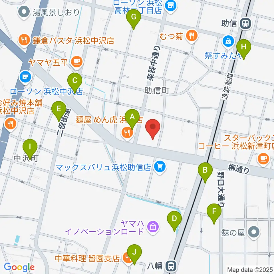 浜松中央センター ヤマハミュージック周辺の駐車場・コインパーキング一覧地図