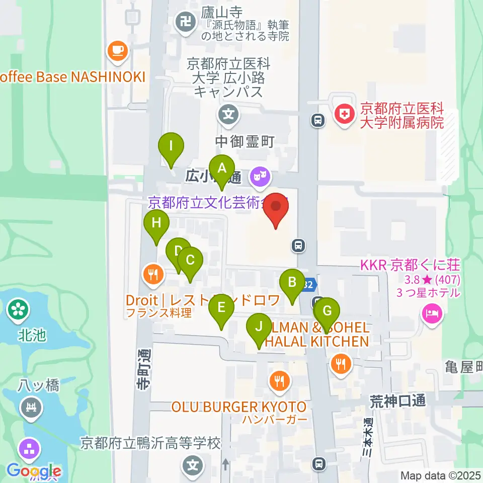 京都府立文化芸術会館周辺の駐車場・コインパーキング一覧地図