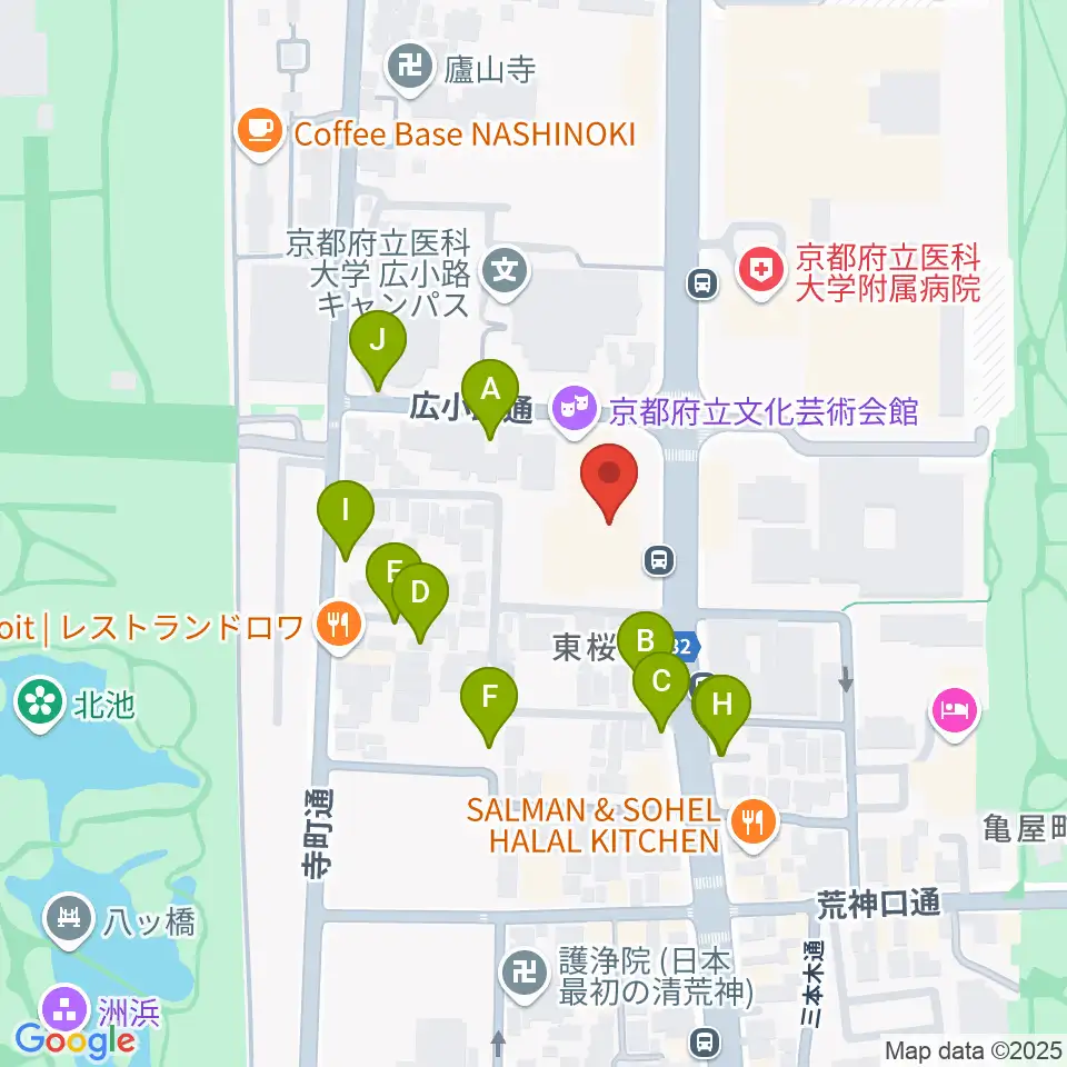 京都府立文化芸術会館周辺の駐車場・コインパーキング一覧地図