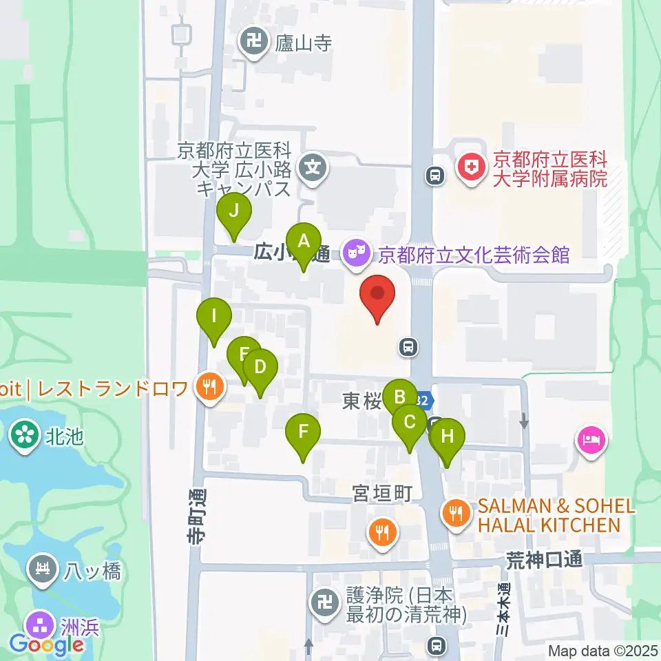 京都府立文化芸術会館周辺の駐車場・コインパーキング一覧地図
