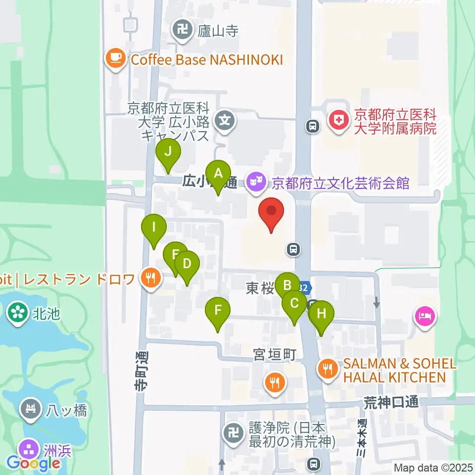 京都府立文化芸術会館周辺の駐車場・コインパーキング一覧地図