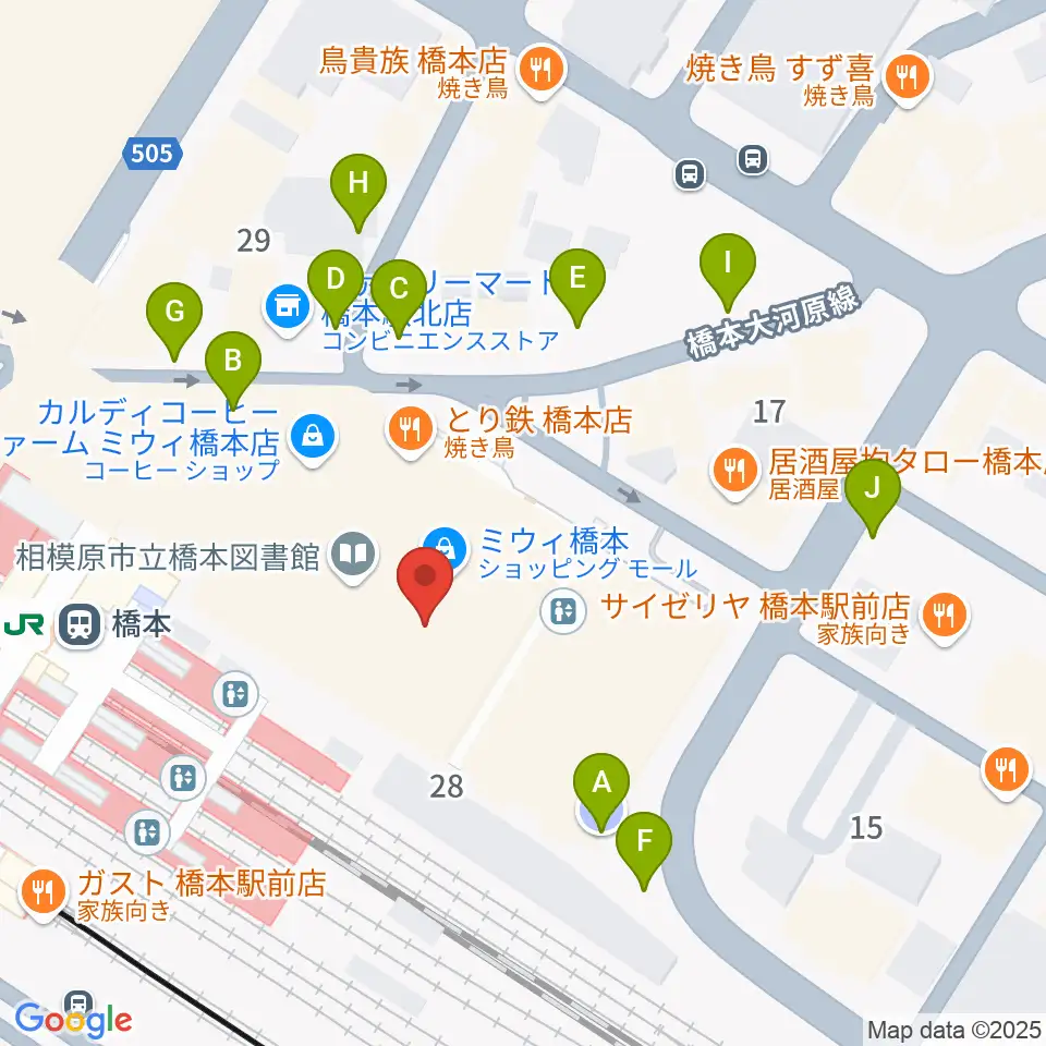 杜のホールはしもと周辺の駐車場・コインパーキング一覧地図