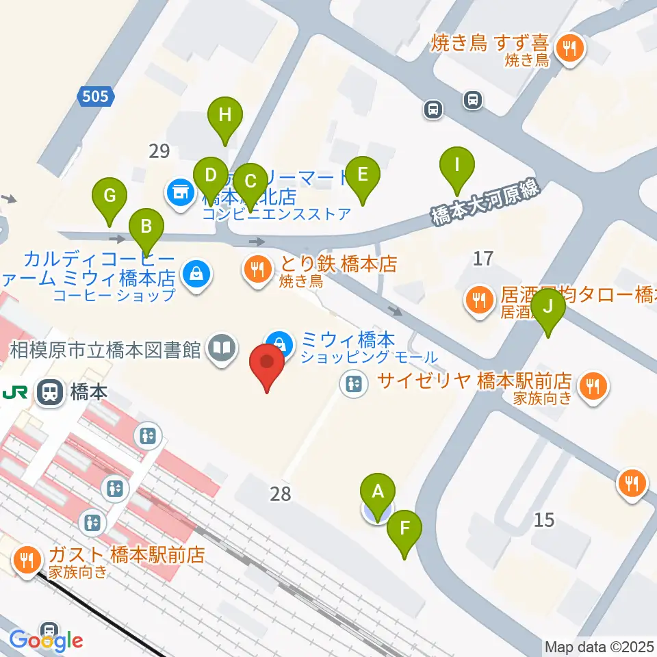 ほねごり杜のホールはしもと周辺の駐車場・コインパーキング一覧地図