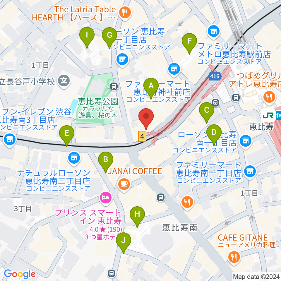 ドルフィンギターズ東京店周辺の駐車場・コインパーキング一覧地図