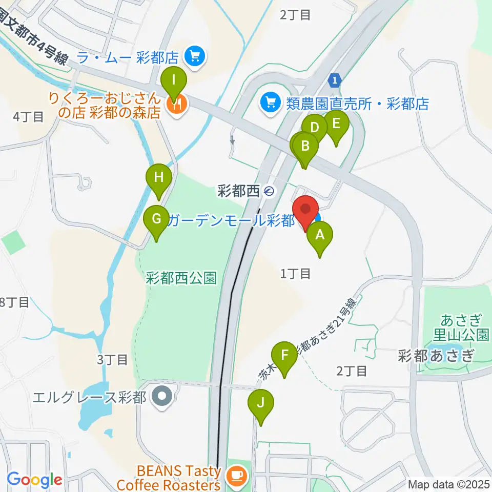 ヤマハミュージックセンター彩都 ヤマハミュージック周辺の駐車場・コインパーキング一覧地図
