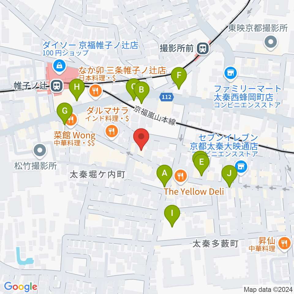 京都市右京区のひまわり音楽教室周辺の駐車場・コインパーキング一覧地図