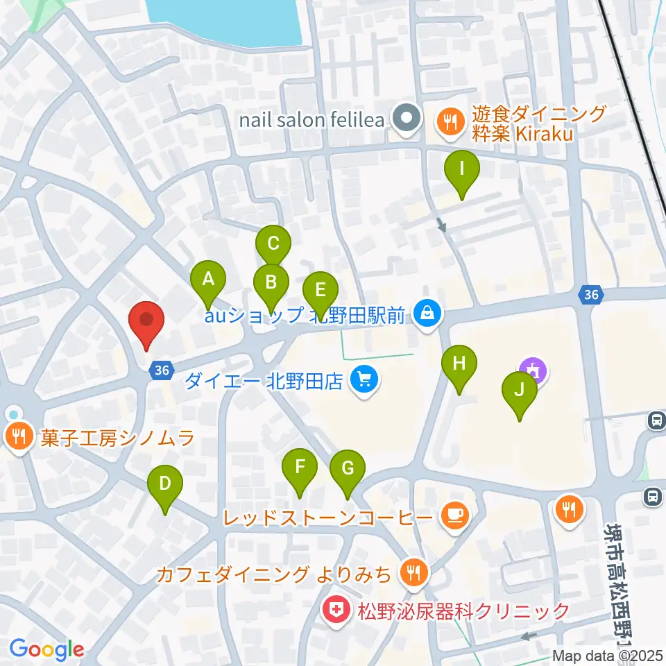 北野田センター ヤマハミュージック周辺の駐車場・コインパーキング一覧地図
