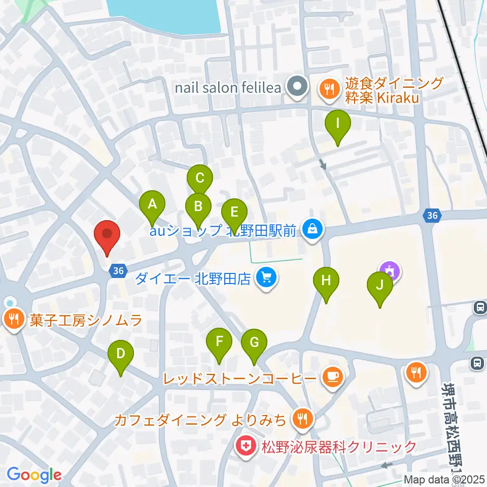北野田センター ヤマハミュージック周辺の駐車場・コインパーキング一覧地図