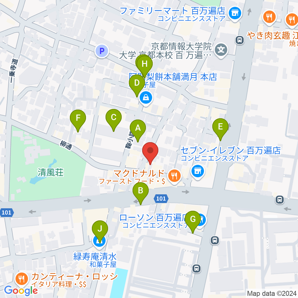 京都RINGO周辺の駐車場・コインパーキング一覧地図