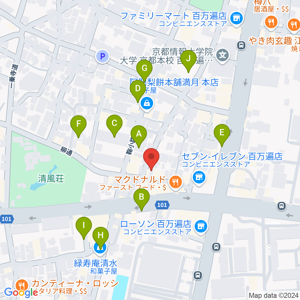 京都RINGO周辺の駐車場・コインパーキング一覧地図