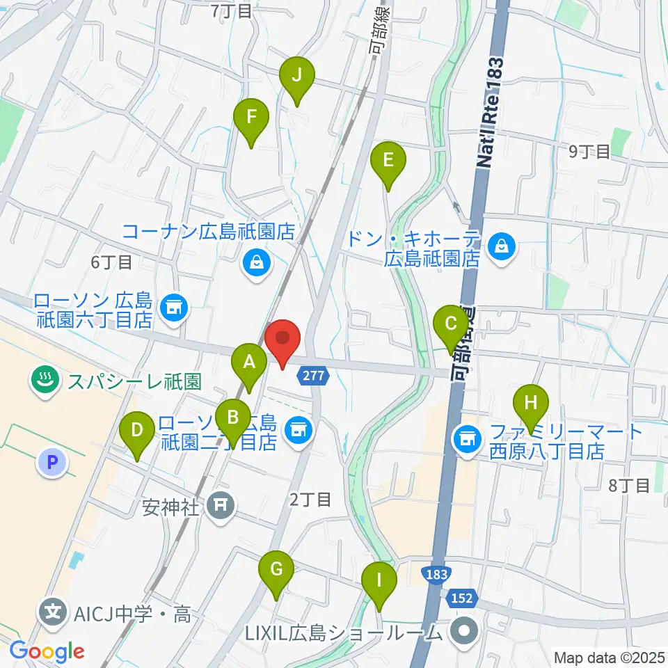 ユニスタイル安佐南 ヤマハミュージック周辺の駐車場・コインパーキング一覧地図