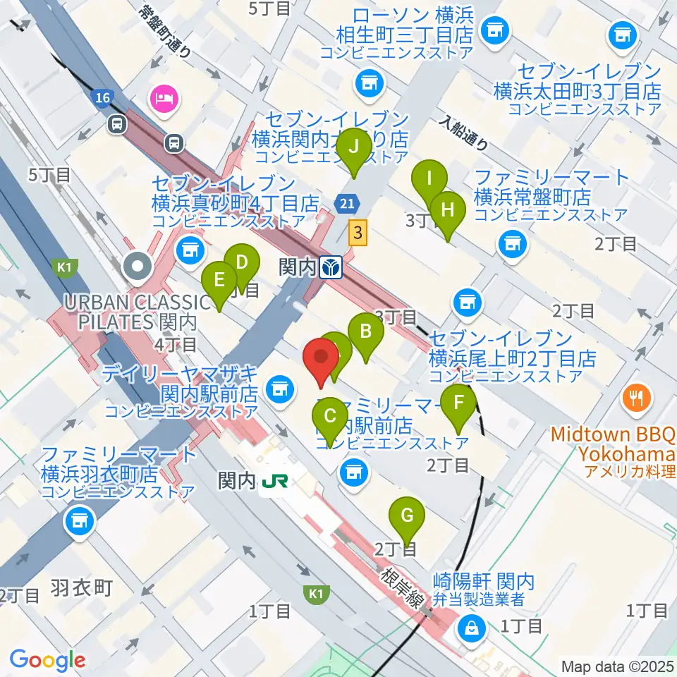 関内ヤンキース周辺の駐車場・コインパーキング一覧地図