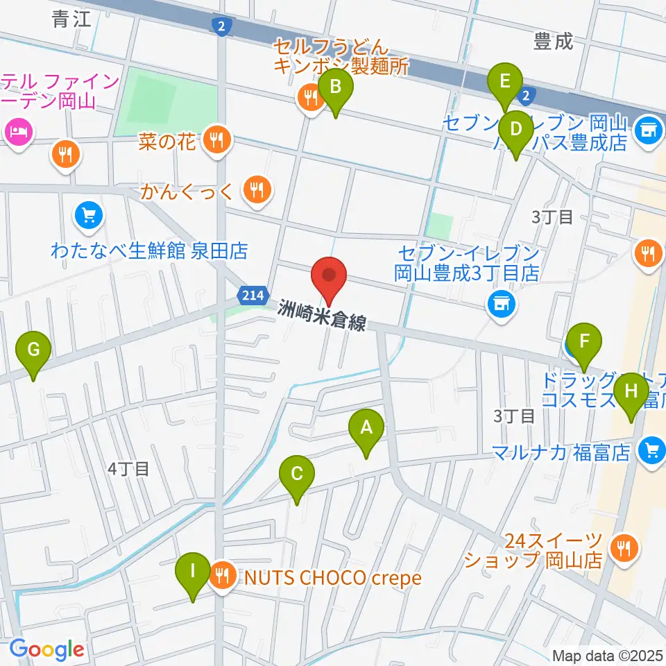 ミュージックセンター岡南 ヤマハミュージック周辺の駐車場・コインパーキング一覧地図