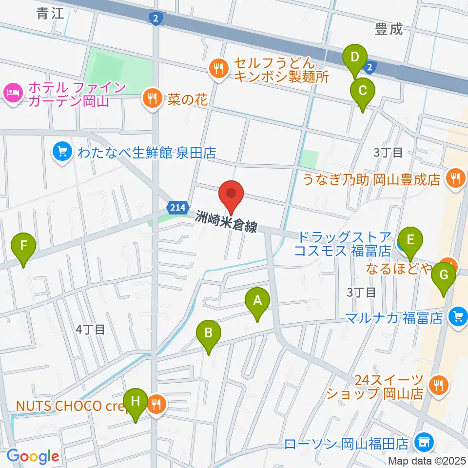 ミュージックセンター岡南 ヤマハミュージック周辺の駐車場・コインパーキング一覧地図