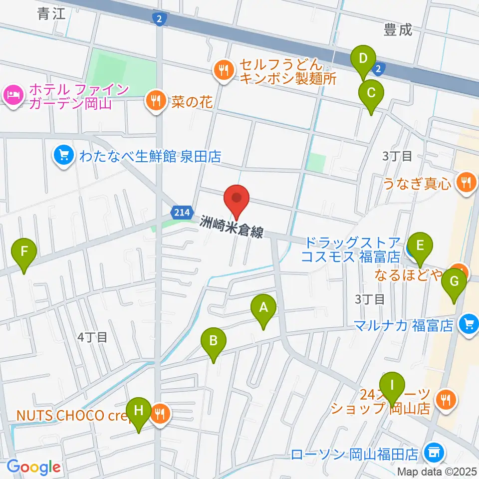 ミュージックセンター岡南 ヤマハミュージック周辺の駐車場・コインパーキング一覧地図