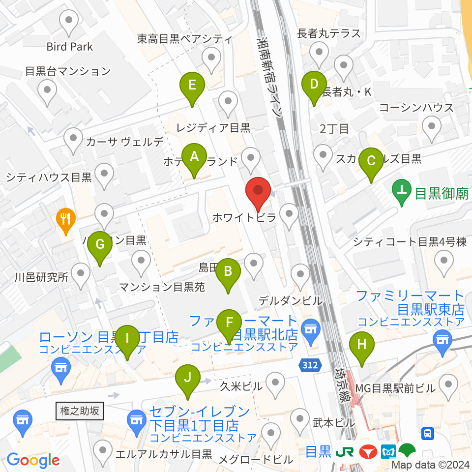 東京倶楽部 目黒店周辺の駐車場・コインパーキング一覧地図