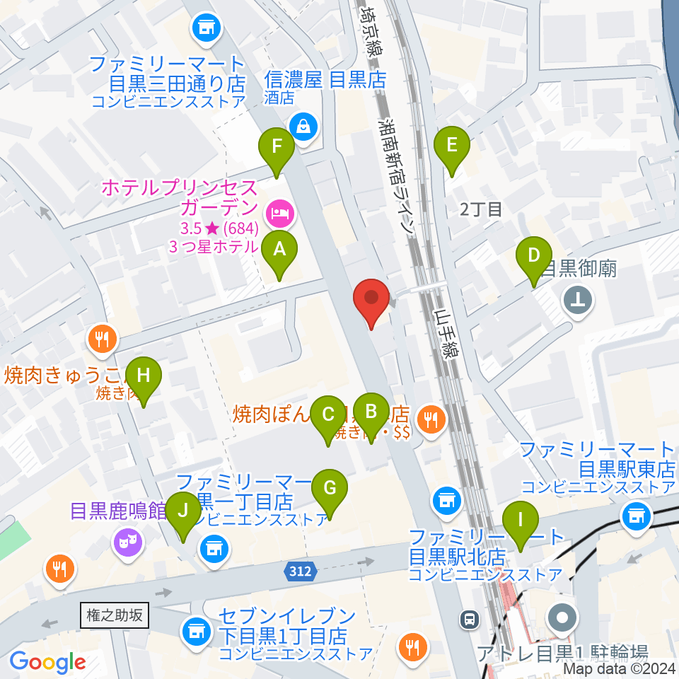 東京倶楽部 目黒店周辺の駐車場・コインパーキング一覧地図