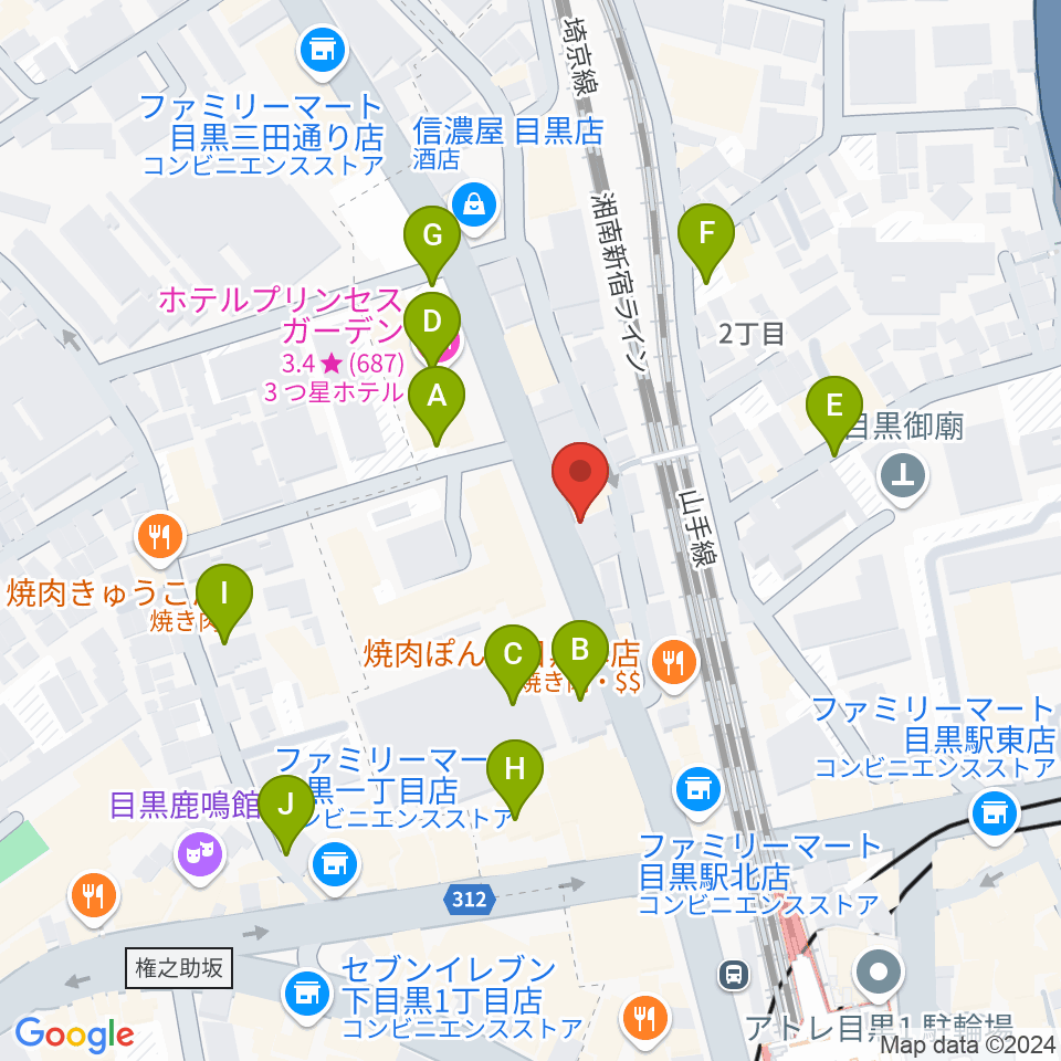 東京倶楽部 目黒店周辺の駐車場・コインパーキング一覧地図