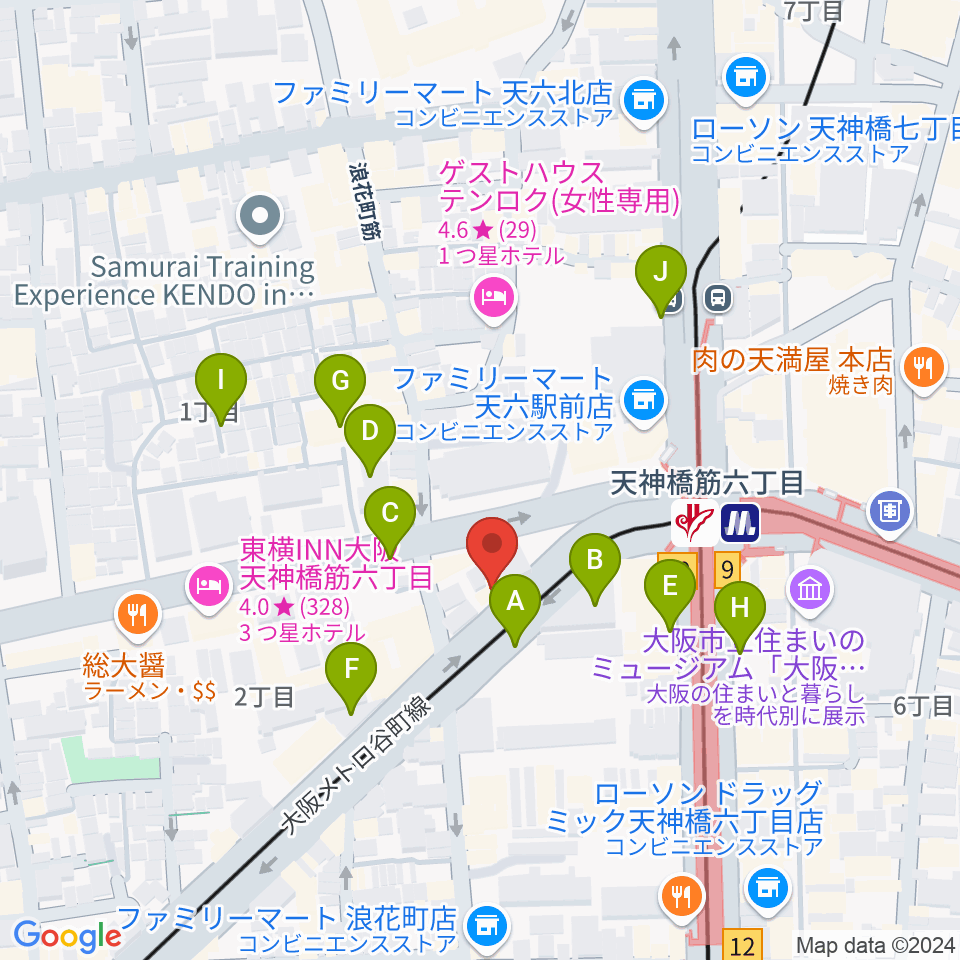 凛ミュージック 天六教室周辺の駐車場・コインパーキング一覧地図