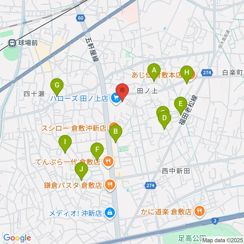 ミュージックアベニュー倉敷 ヤマハミュージック周辺の駐車場・コインパーキング一覧地図