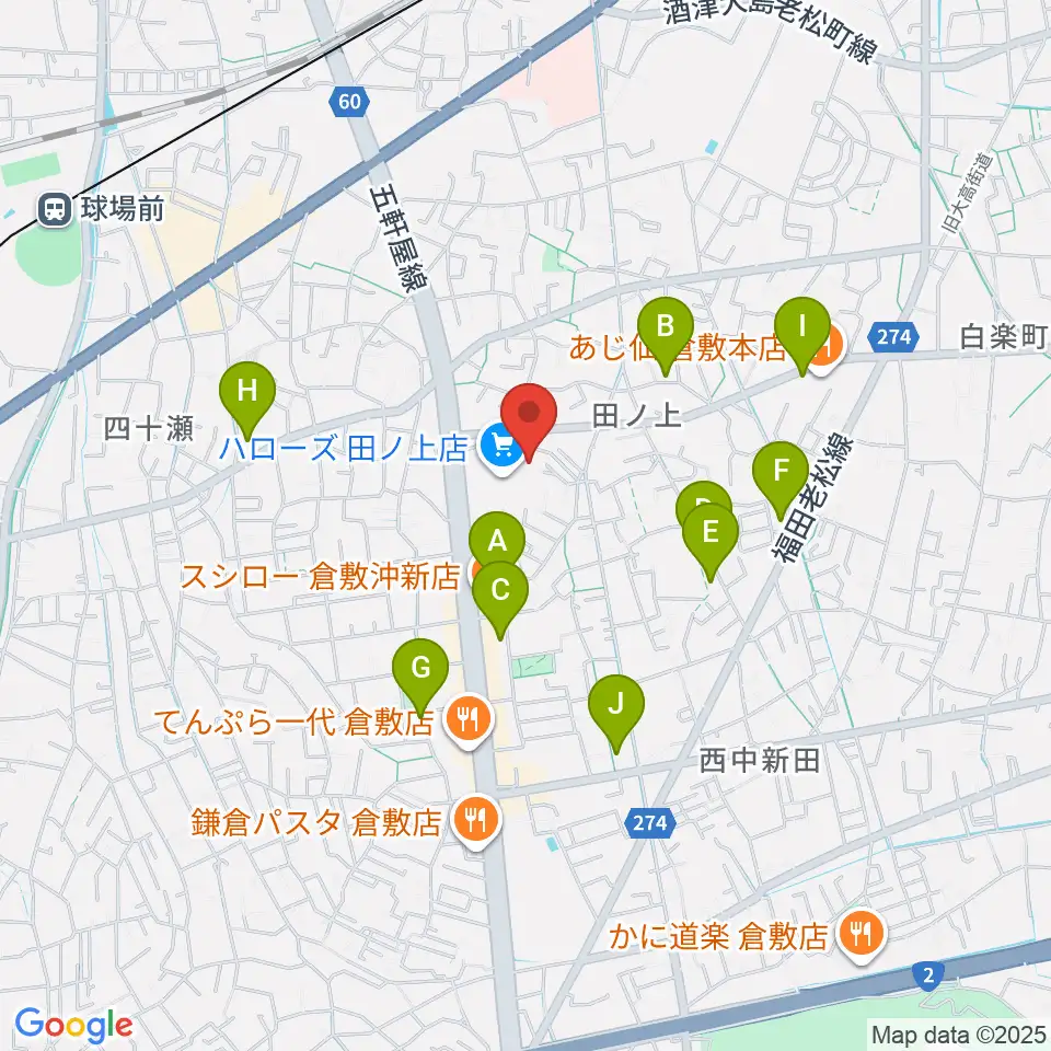 ミュージックアベニュー倉敷 ヤマハミュージック周辺の駐車場・コインパーキング一覧地図