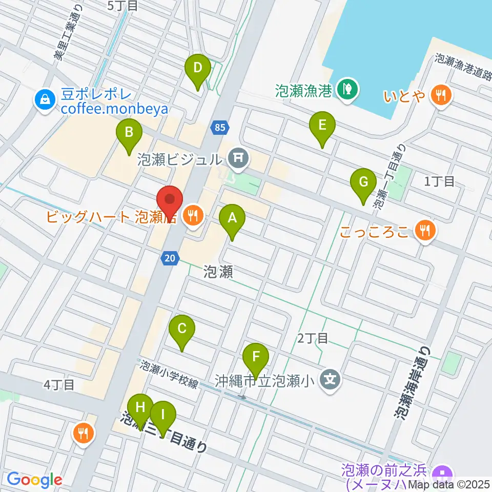 Yumeボーカル教室 沖縄/泡瀬校周辺の駐車場・コインパーキング一覧地図