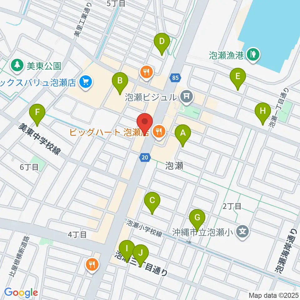Yumeボーカル教室 沖縄/泡瀬校周辺の駐車場・コインパーキング一覧地図