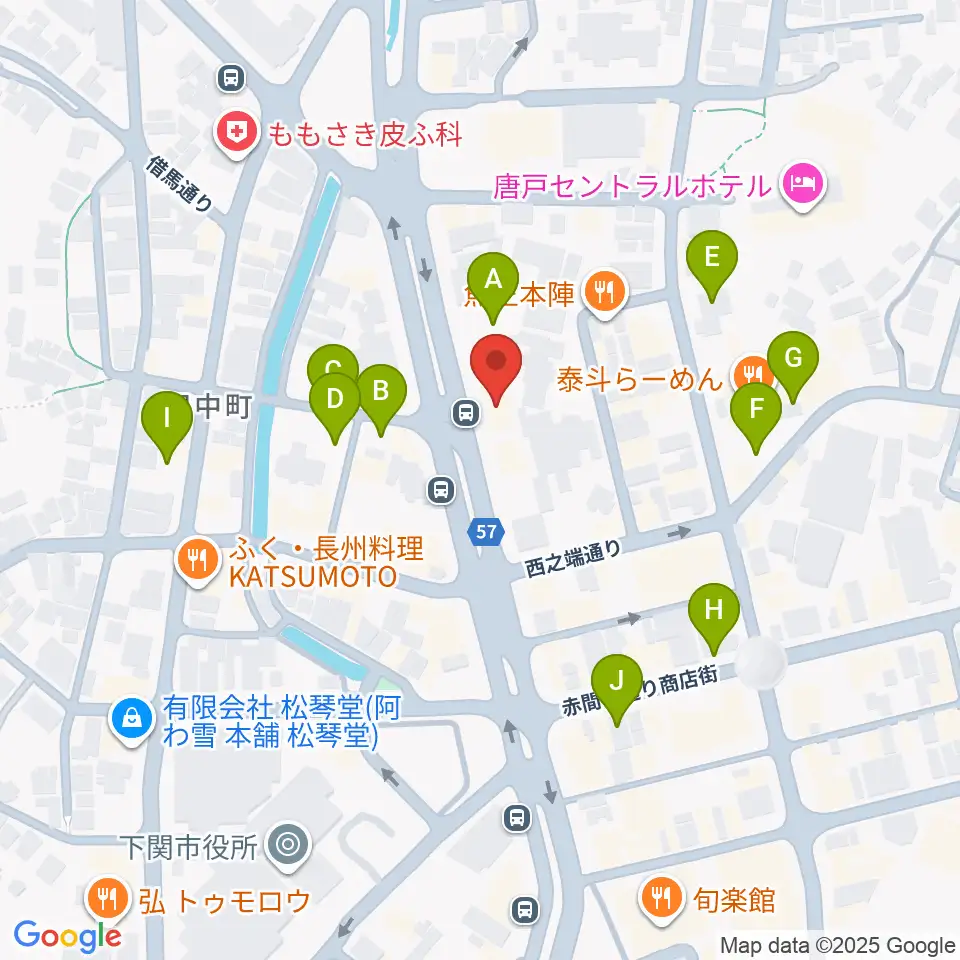下関十字堂楽器店本店周辺の駐車場・コインパーキング一覧地図